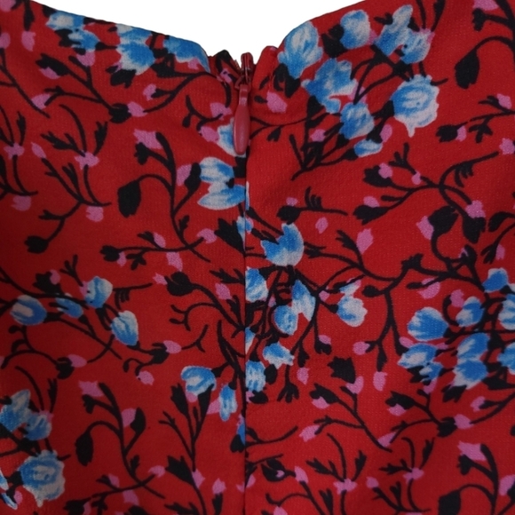 NIGHTWALKER S Elsa Deep VNeck Floral Mini Dress Red Vacation Summer Date Night - Picture 10 of 12